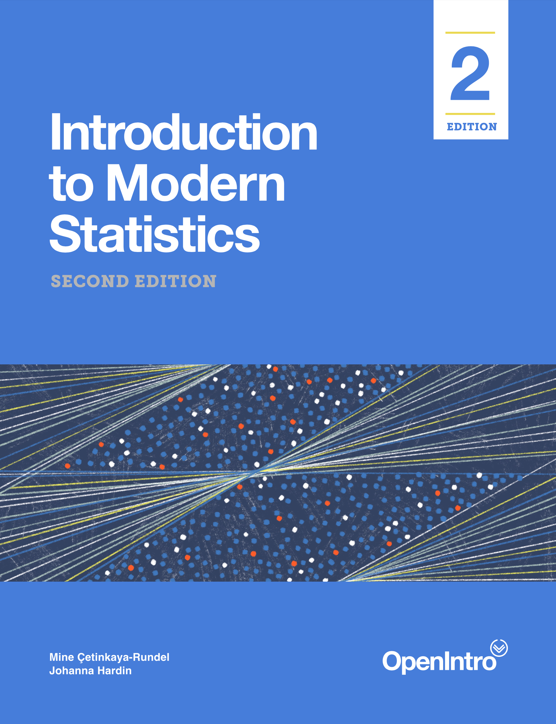 Cover of the OpenIntro textbook Introduction to Modern Statistics, 2nd Edition.